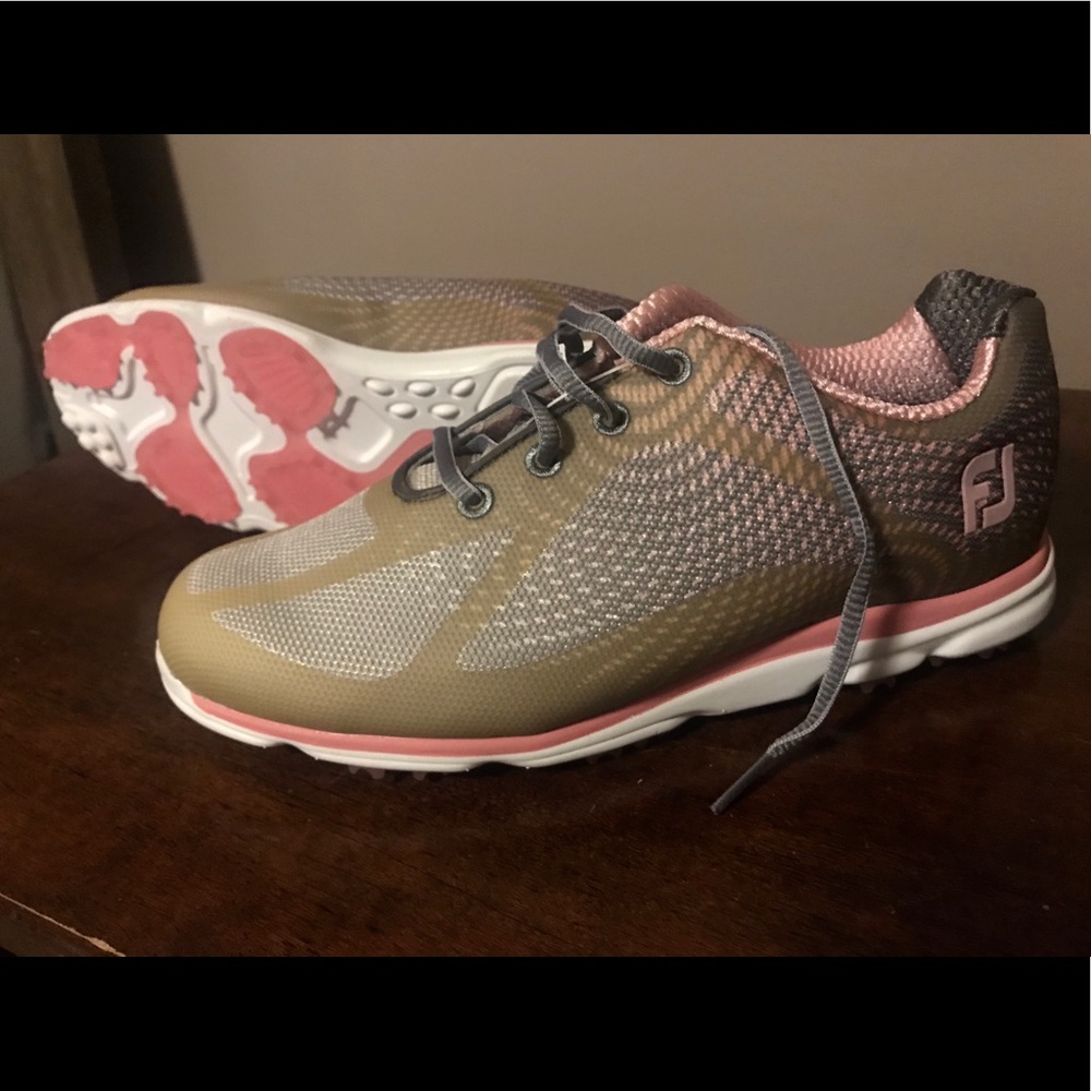 Footjoy Pink/Gray Waterproof Golf Shoes